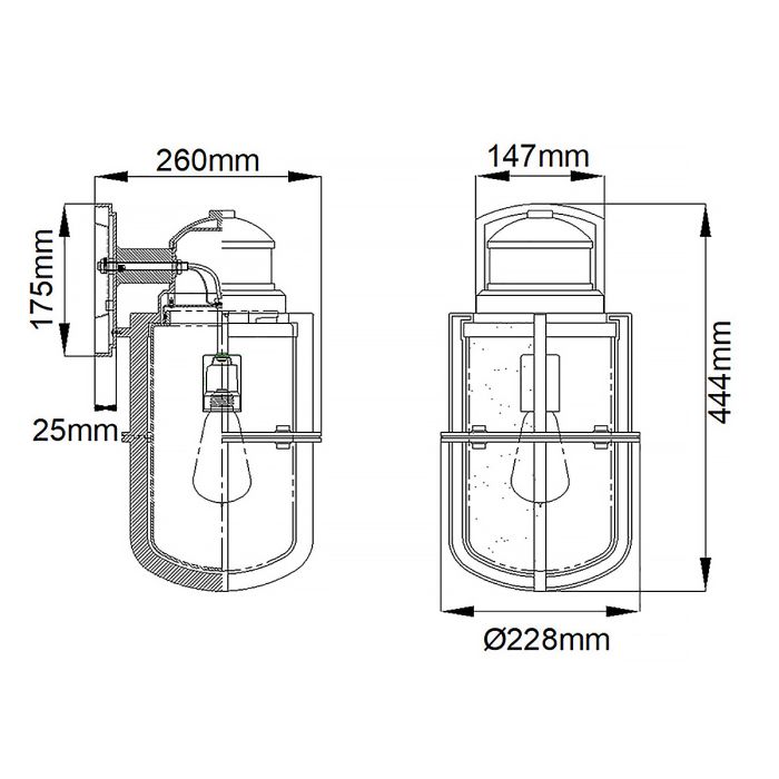 Suri 1 Light Large Wall Lantern - Textured Black