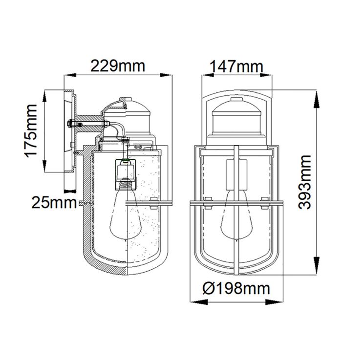 Suri 1 Light Medium Wall Lantern - Textured Black