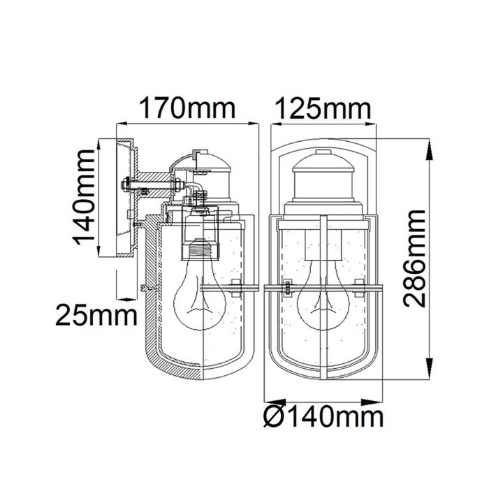 Suri 1 Light Small Wall Lantern - Textured Black