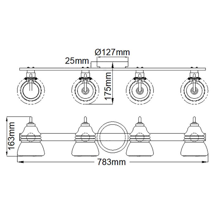 Talland 4 Light Wall Light - Polished Chrome