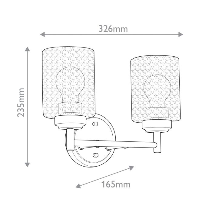 Winslow 2 lt Wall Light - Natural Brass
