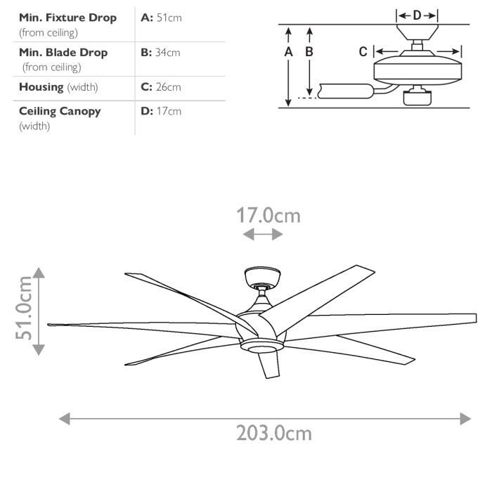Lehr - 80in / 203cm Fan - Antique Satin Silver
