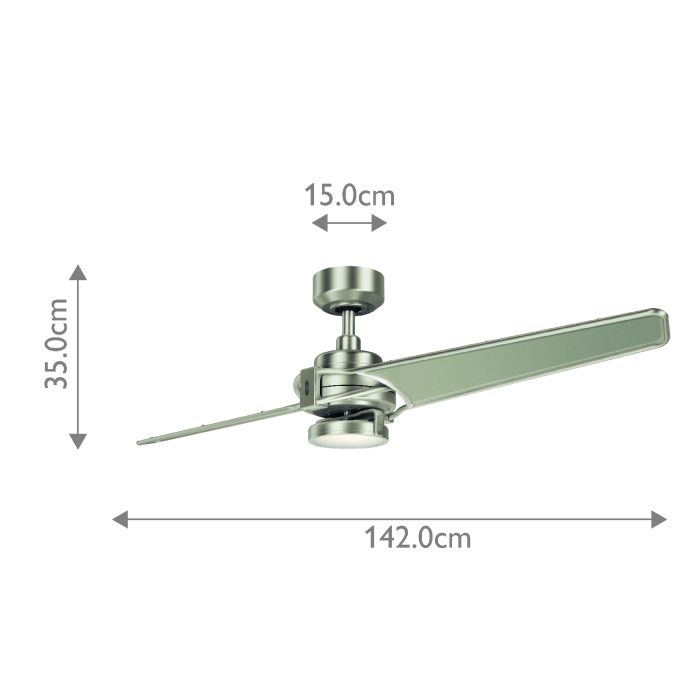 Xety - 56in / 142cm Fan - Brushed Nickel