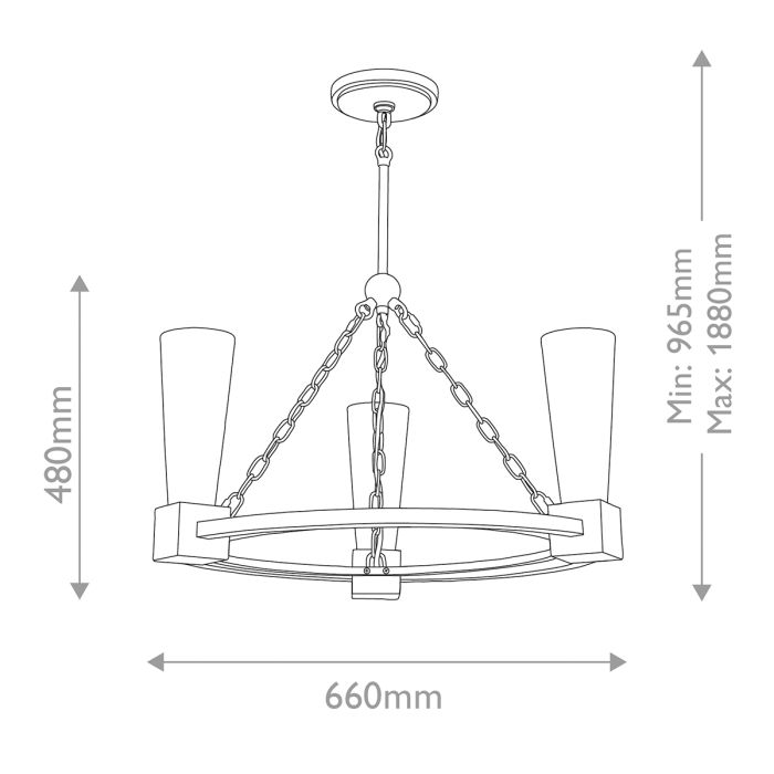Kristy 3 lt Chandelier - Distressed Gold