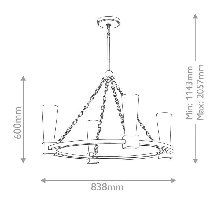 Kristy 4 lt Chandelier - Distressed Gold