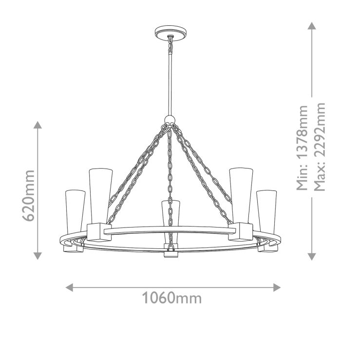 Kristy 5 lt Chandelier - Distressed Gold
