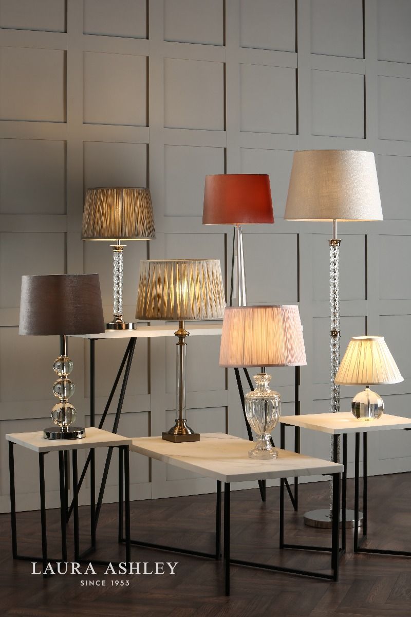 Laura Ashley Blake Medium Table Lamp Crystal Polished Chrome Base Only