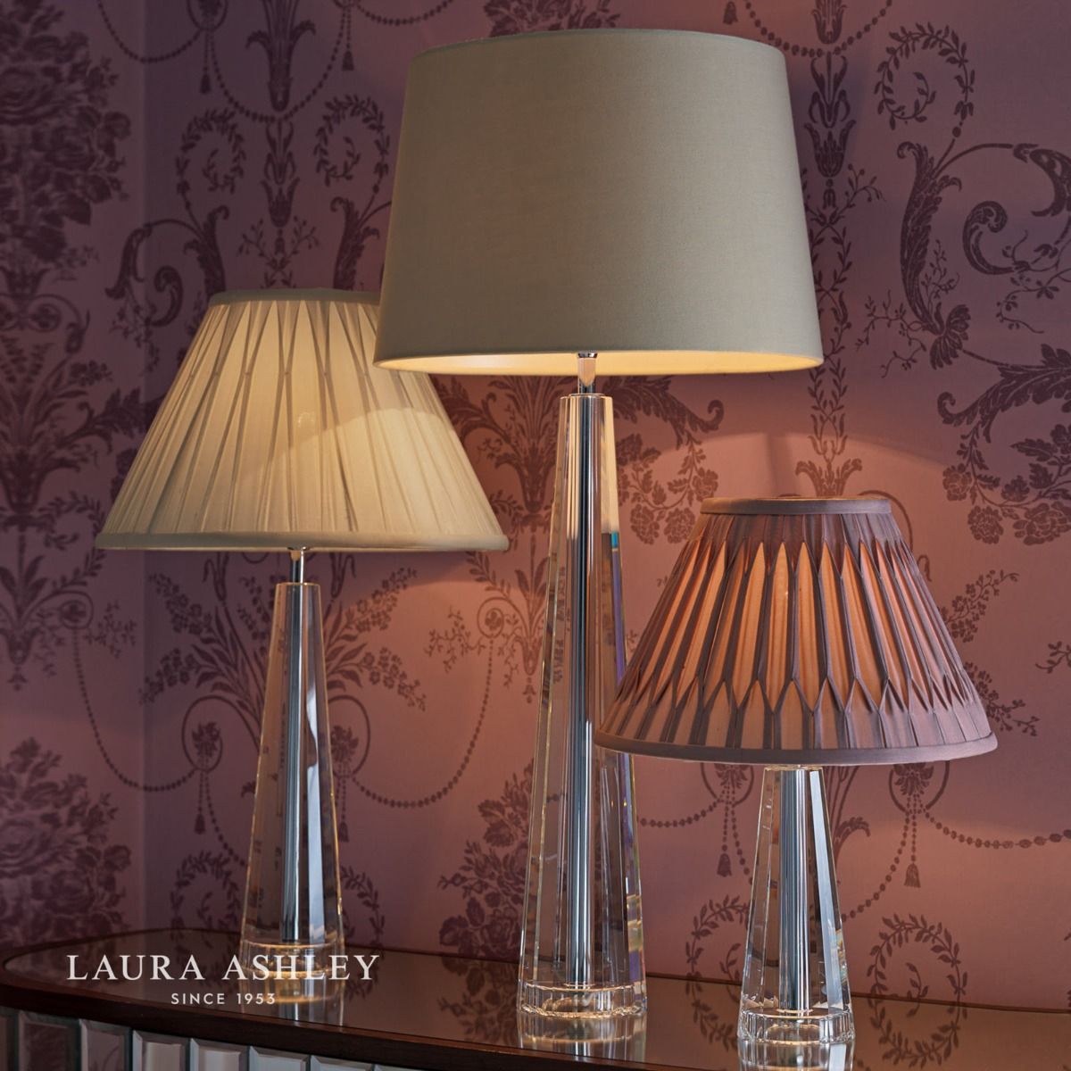 Laura Ashley Blake Large Table Lamp Crystal Polished Chrome Base Only