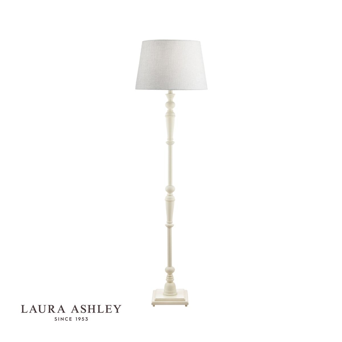 Laura Ashley Tate Wooden Floor Lamp Distressed Off White Base Only