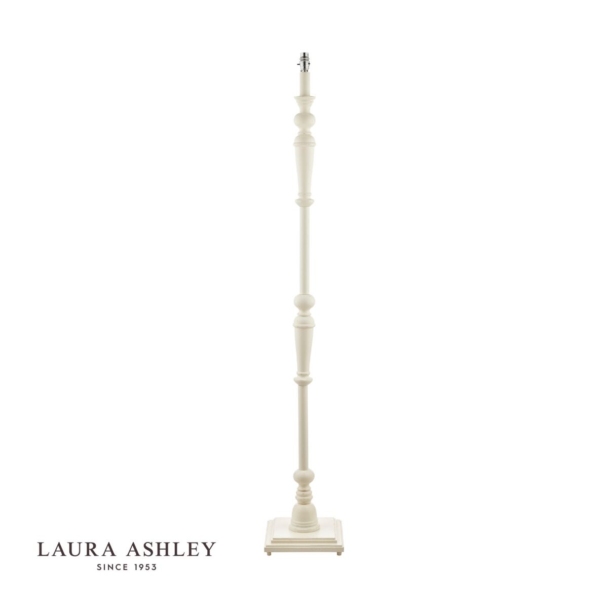 Laura Ashley Tate Wooden Floor Lamp Distressed Off White Base Only