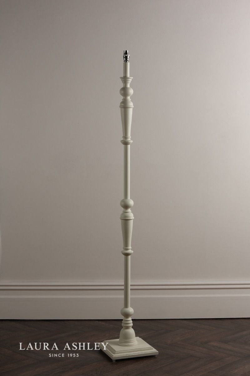 Laura Ashley Tate Wooden Floor Lamp Distressed Off White Base Only