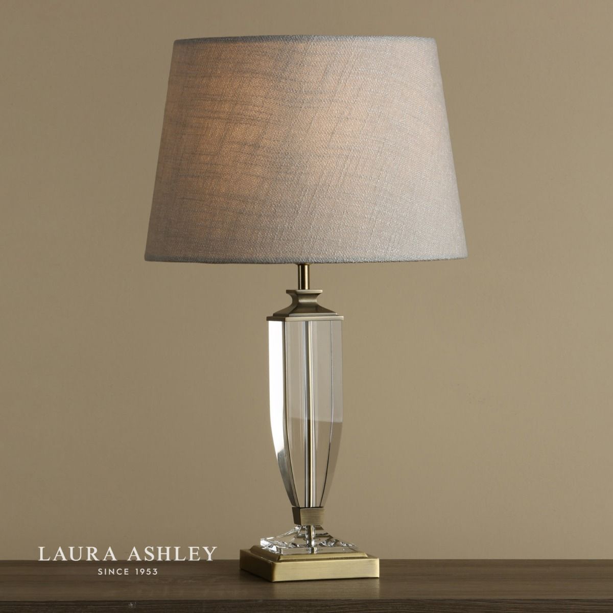 Laura Ashley Carson Medium Table Lamp Antique Brass & Crystal Base Only