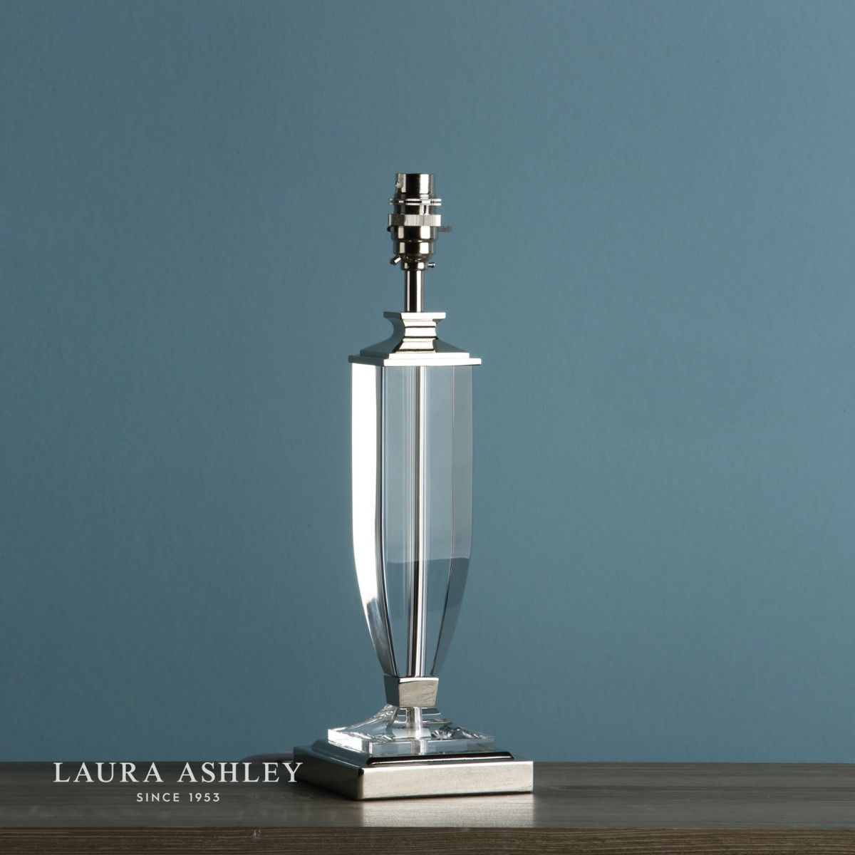 Laura Ashley Carson Medium table Lamp Polished Nickel & Crystal Base Only