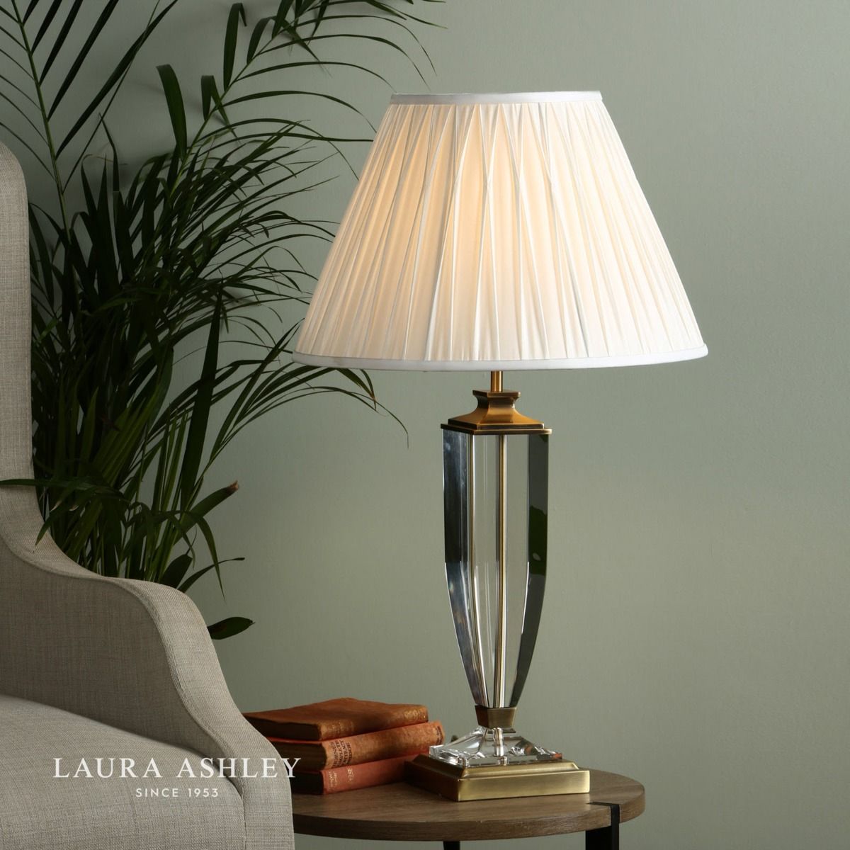 Laura Ashley Carson Large Table Lamp Antique Brass & Crystal Base Only
