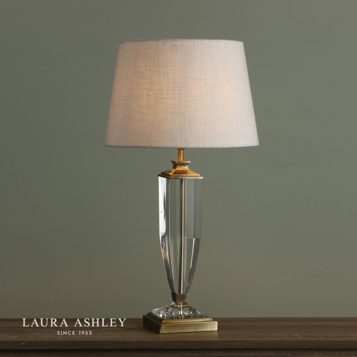 Laura Ashley Carson Large Table Lamp Antique Brass & Crystal Base Only