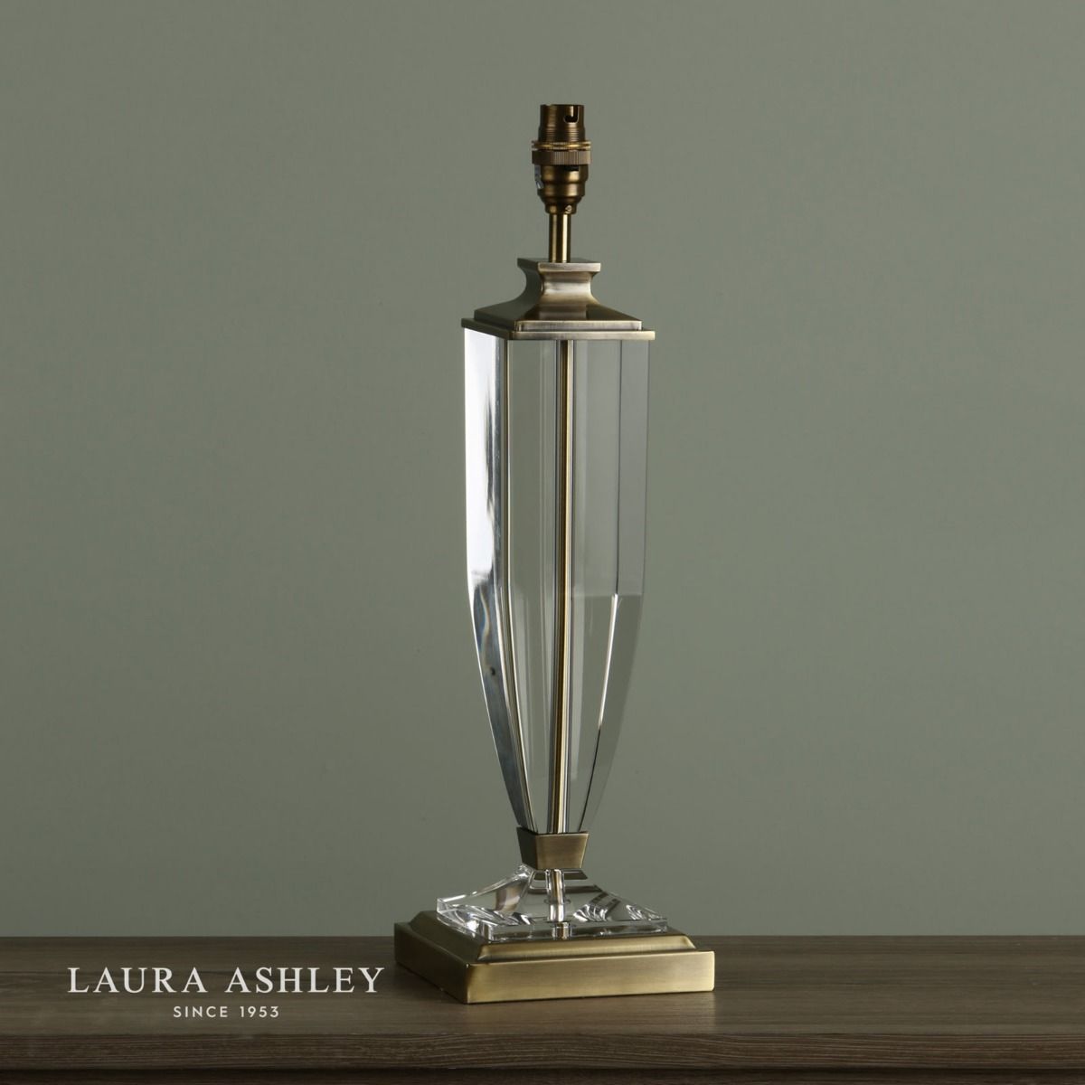Laura Ashley Carson Large Table Lamp Antique Brass & Crystal Base Only