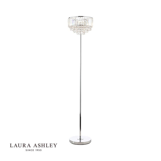 Laura Ashley Vienna 3lt Floor Lamp Crystal & Polished Chrome