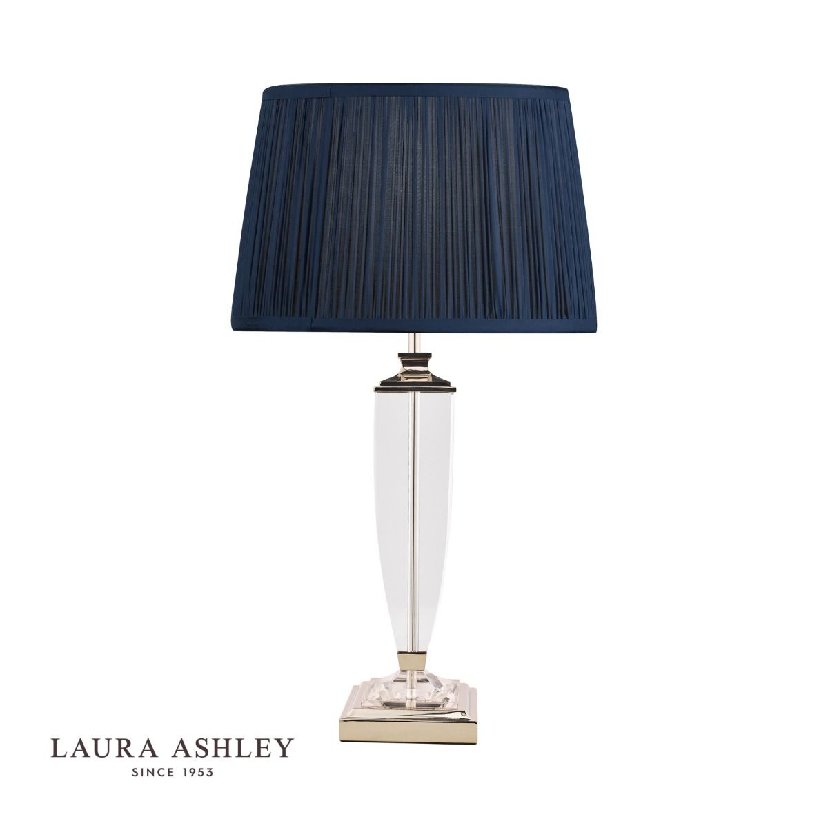 Laura Ashley Carson Large Table Lamp Polished Nickel & Crystal Base Only