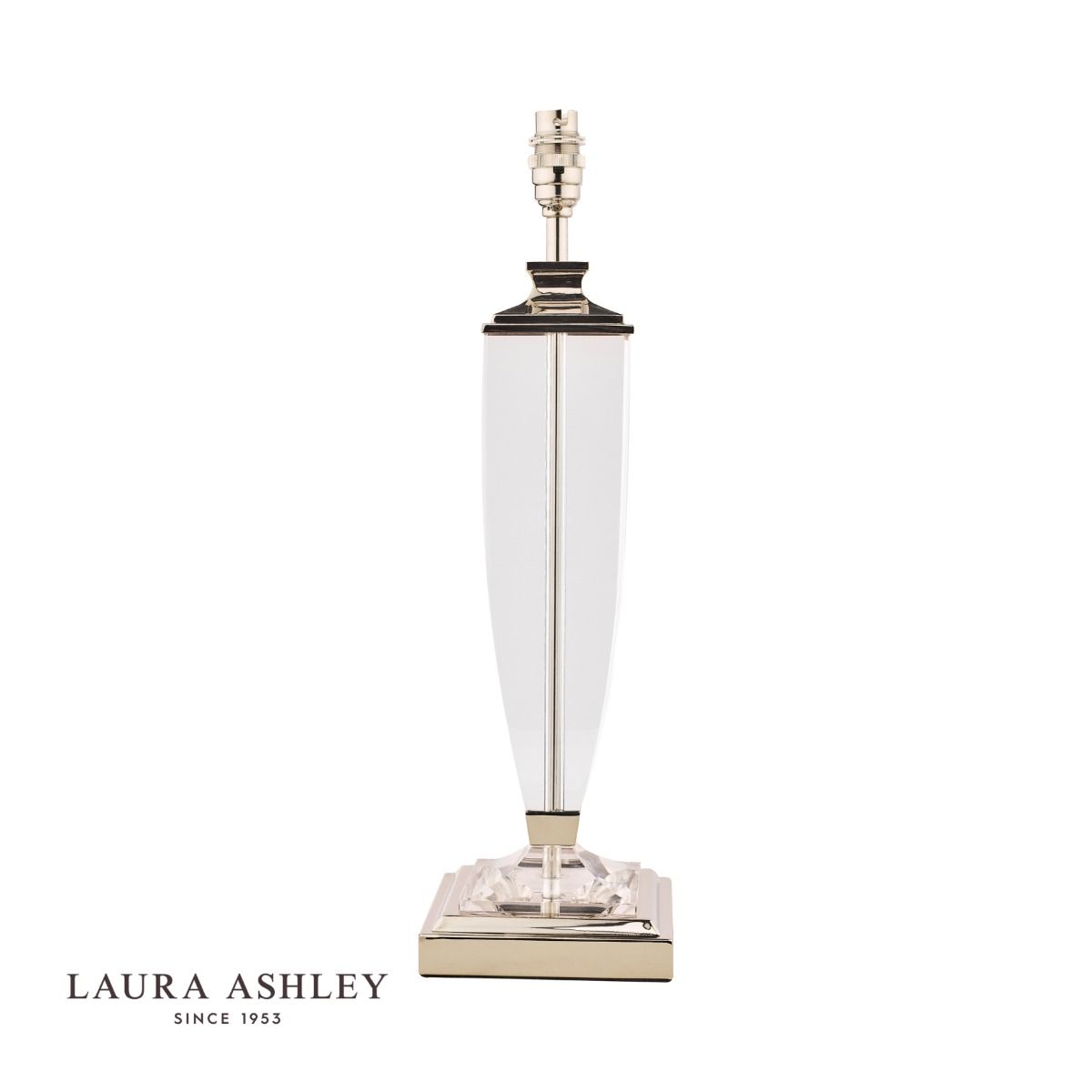 Laura Ashley Carson Large Table Lamp Polished Nickel & Crystal Base Only