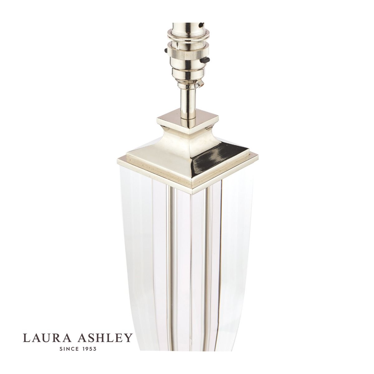 Laura Ashley Carson Large Table Lamp Polished Nickel & Crystal Base Only