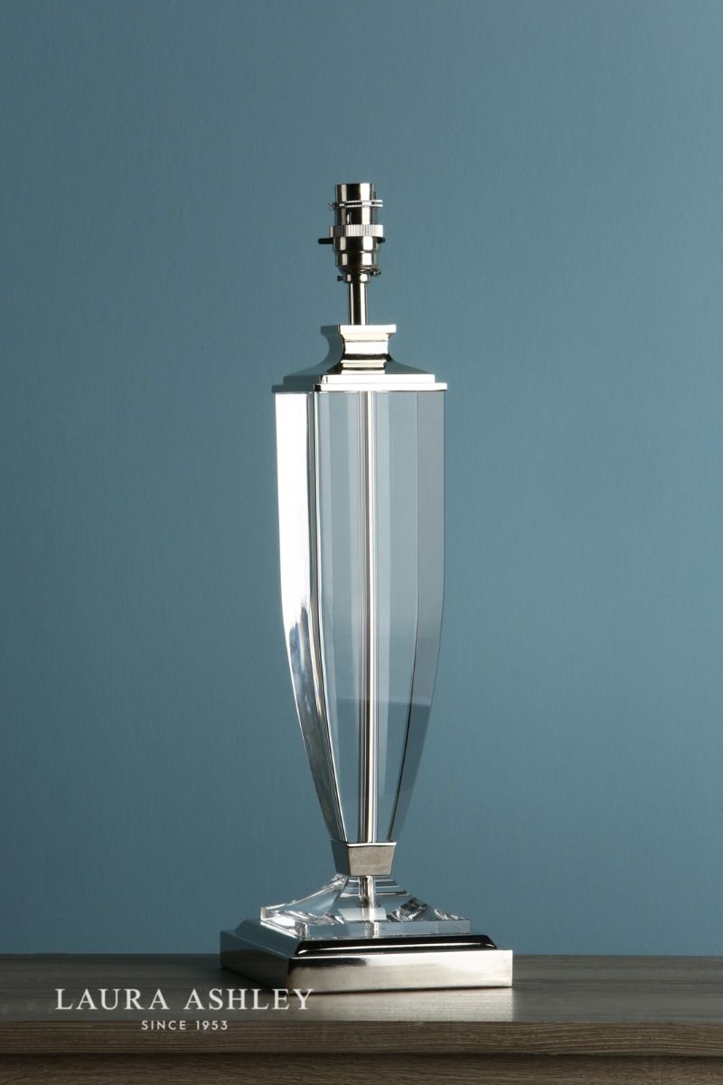 Laura Ashley Carson Large Table Lamp Polished Nickel & Crystal Base Only
