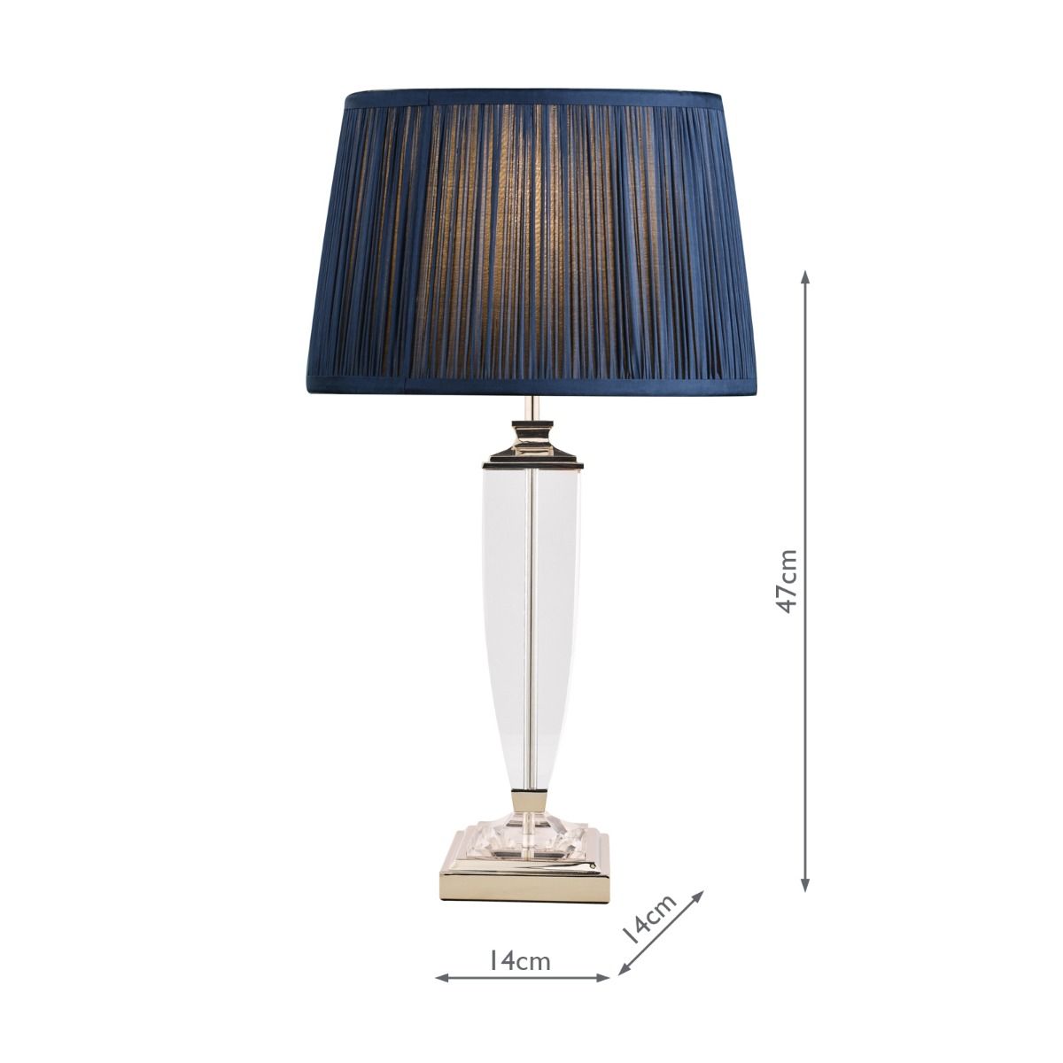 Laura Ashley Carson Large Table Lamp Polished Nickel & Crystal Base Only