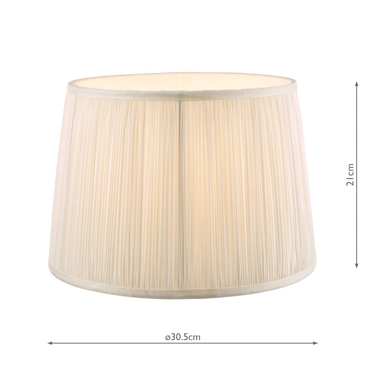 Laura Ashley Hemsley Pleated Silk Empire Drum Shade Cream 30cm/12 inch