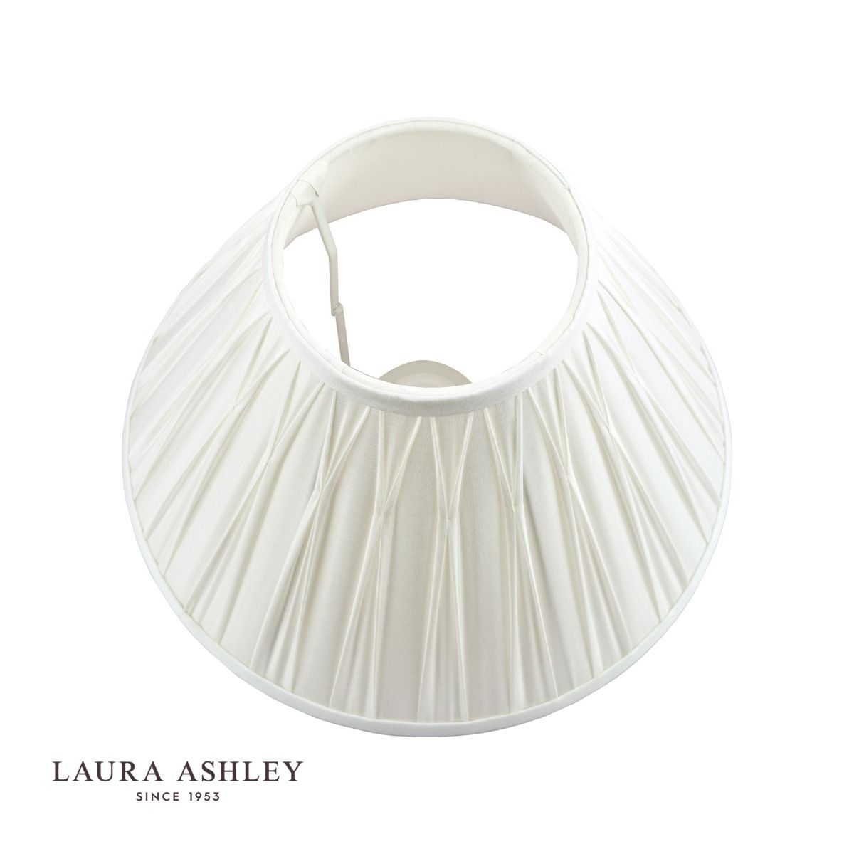 Laura Ashley Fenn Silk Empire Drum Shade White 25cm/10 inch