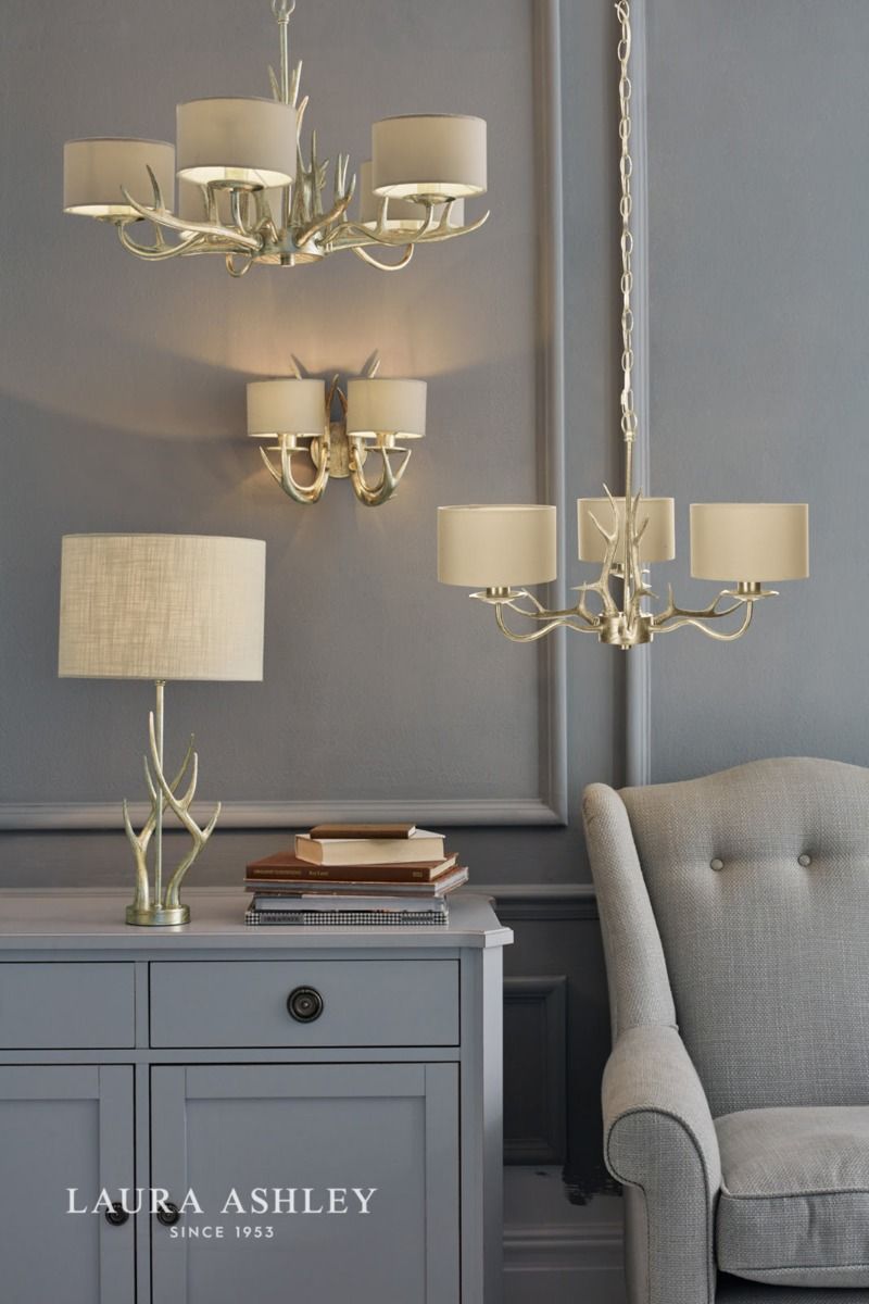 Laura Ashley Mulroy Antler Table Lamp Champagne Base Only
