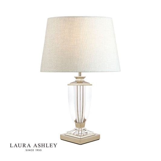 Laura Ashley Carson Small Table Lamp Polished Nickel & Crystal Base Only