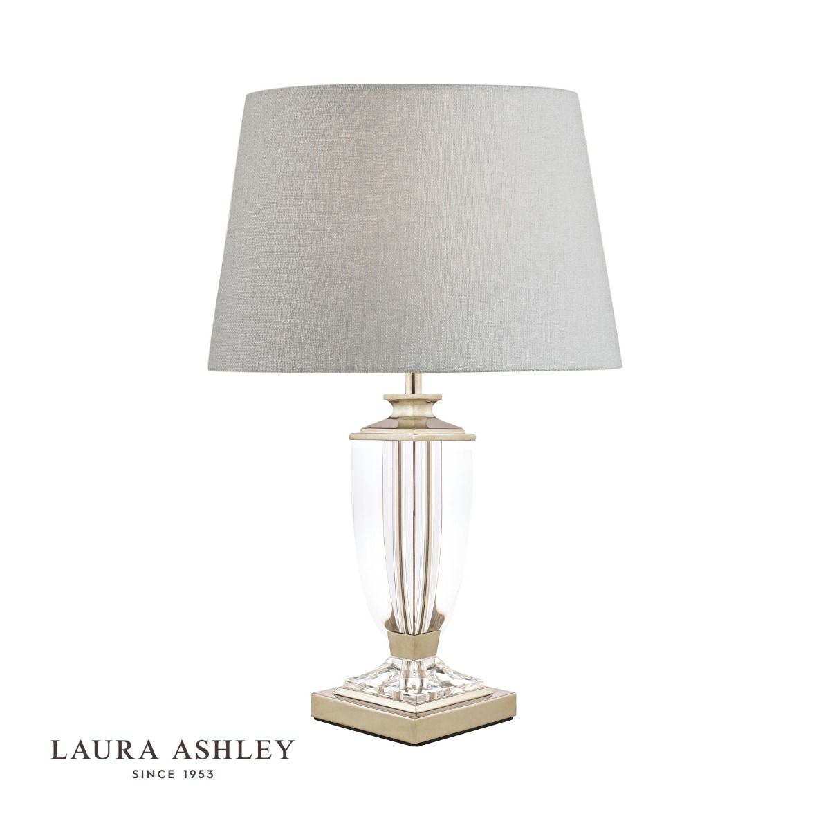 Laura Ashley Carson Small Table Lamp Polished Nickel & Crystal Base Only