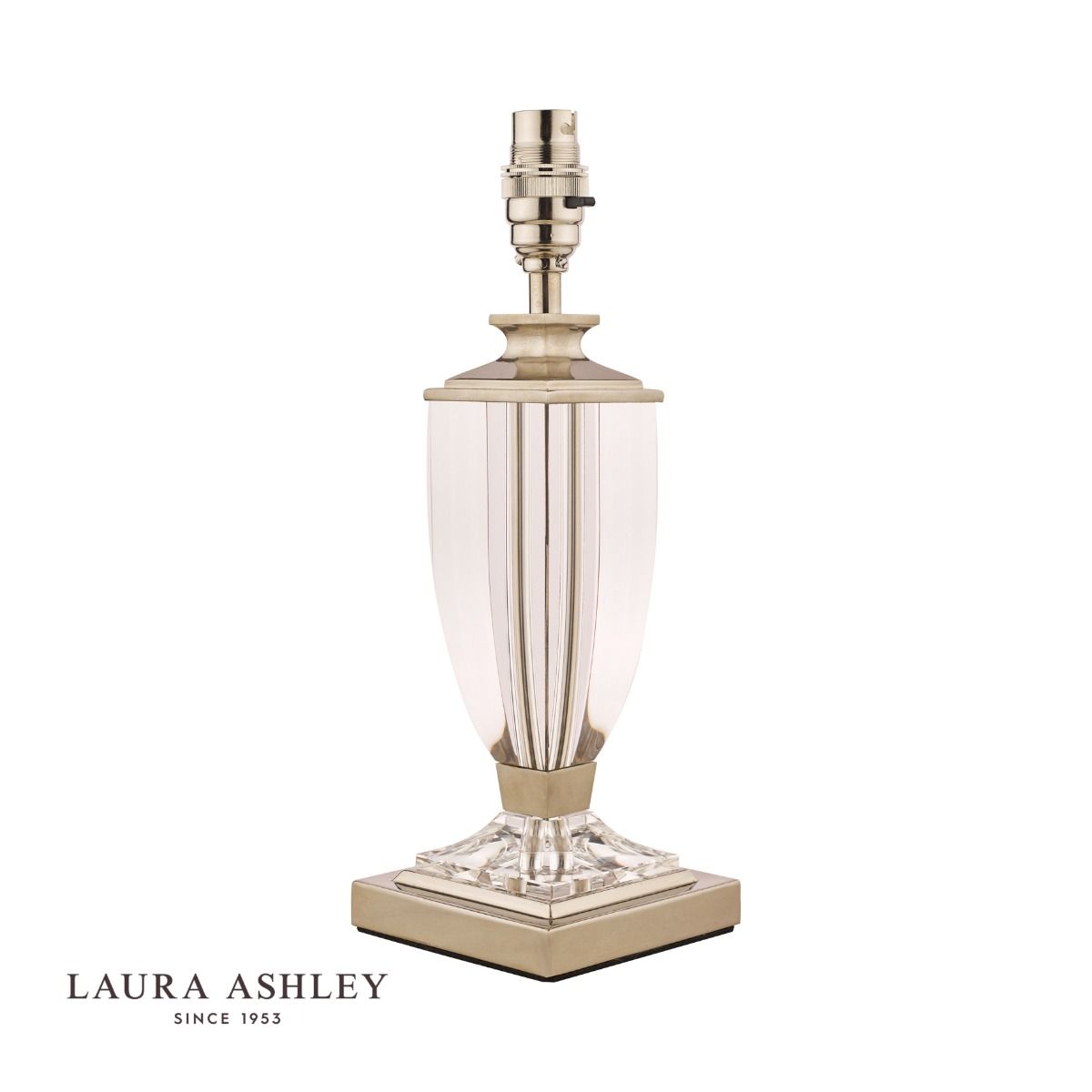 Laura Ashley Carson Small Table Lamp Polished Nickel & Crystal Base Only