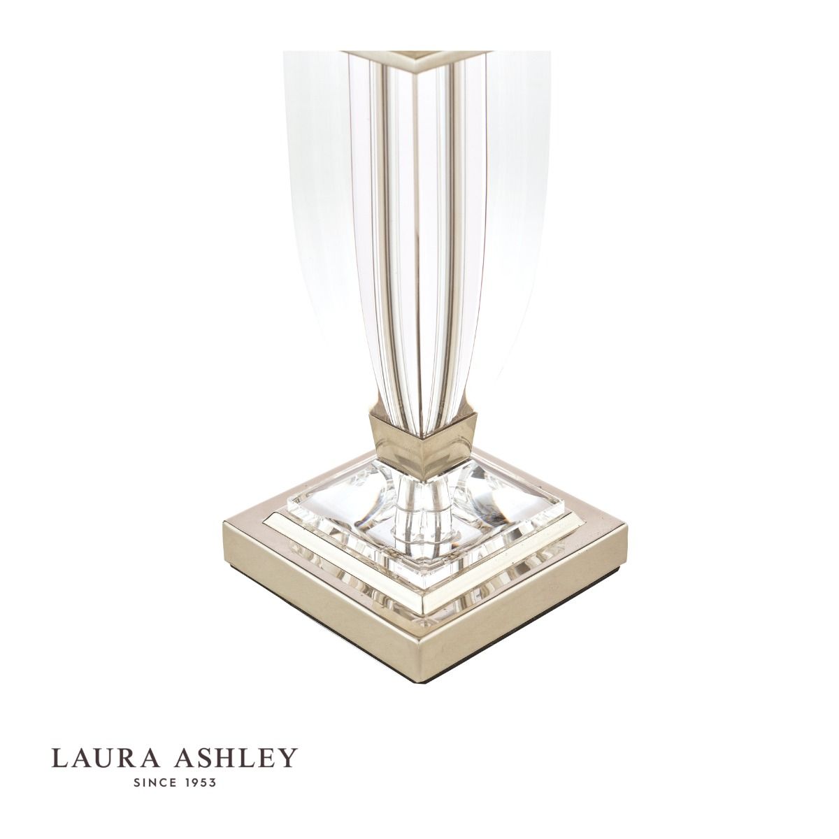 Laura Ashley Carson Small Table Lamp Polished Nickel & Crystal Base Only