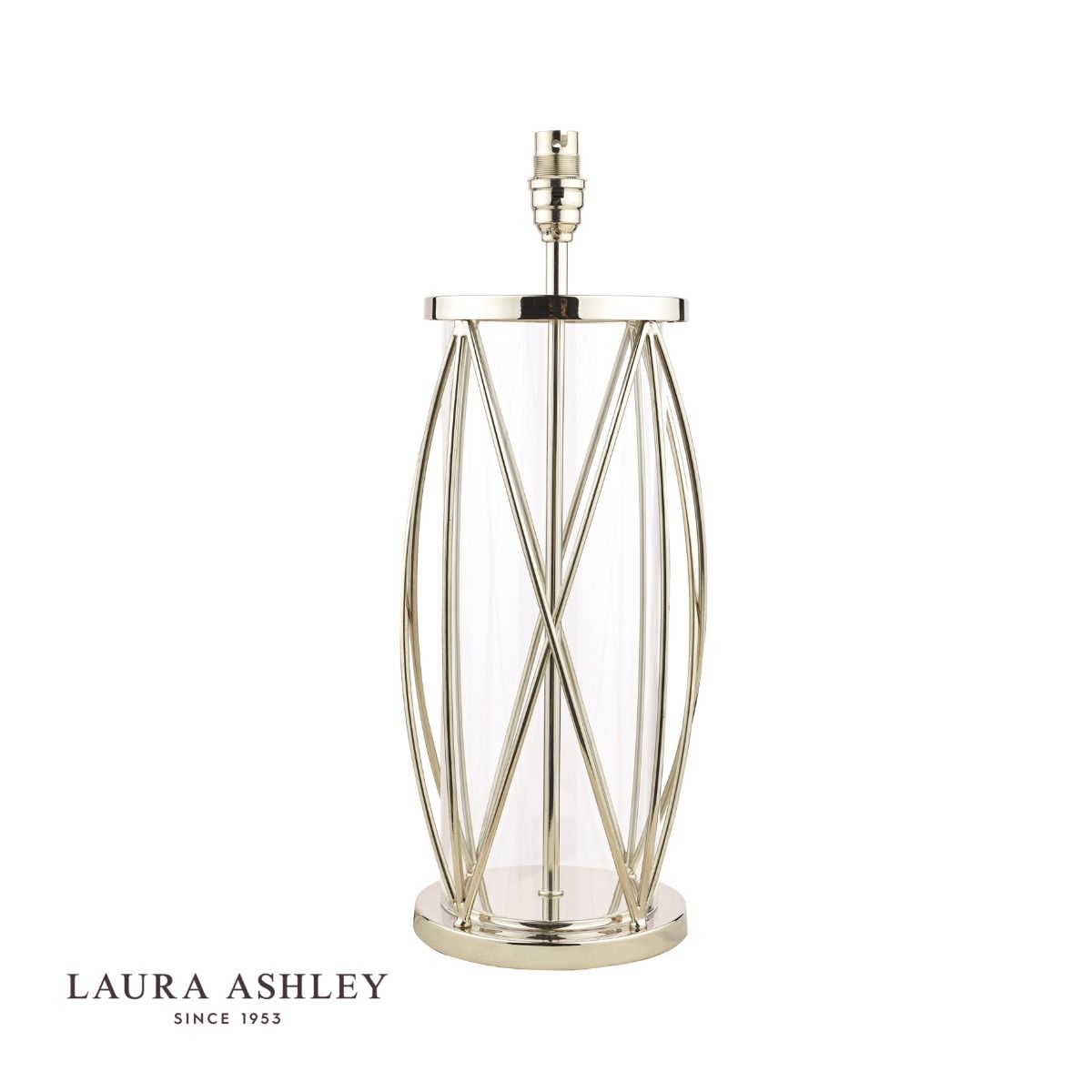 Laura Ashley Beckworth Large Table Lamp Polished Nickel Glass Base Only