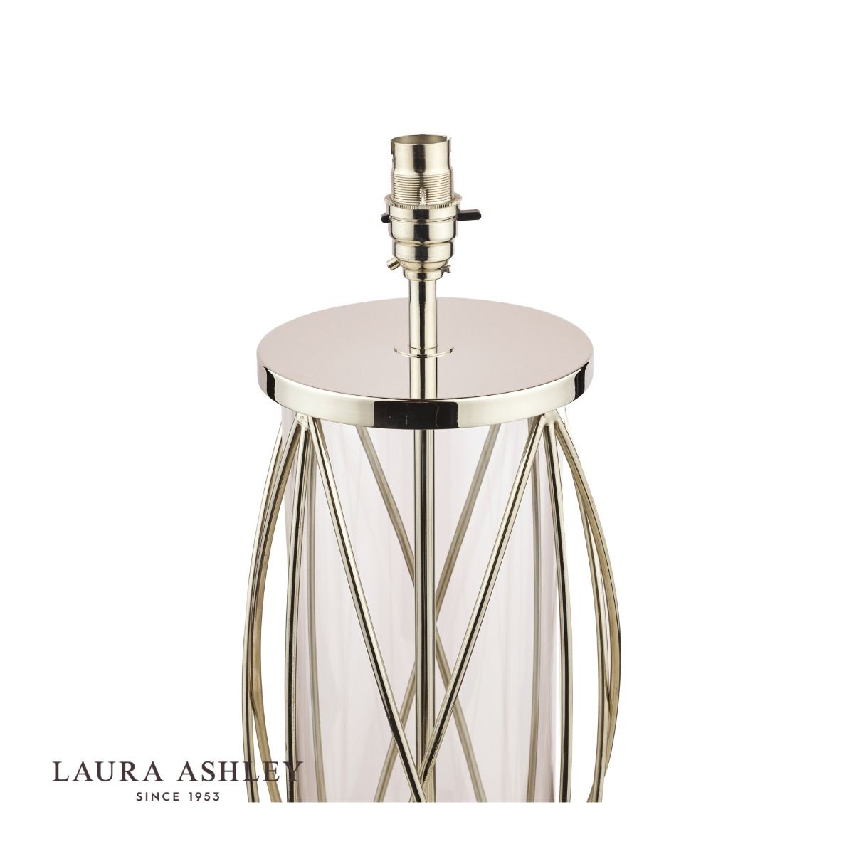Laura Ashley Beckworth Large Table Lamp Polished Nickel Glass Base Only