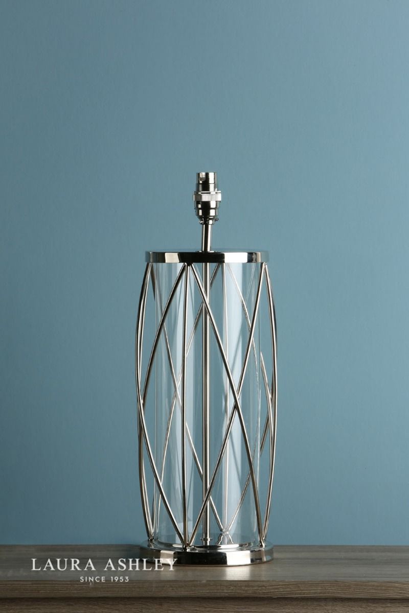 Laura Ashley Beckworth Large Table Lamp Polished Nickel Glass Base Only