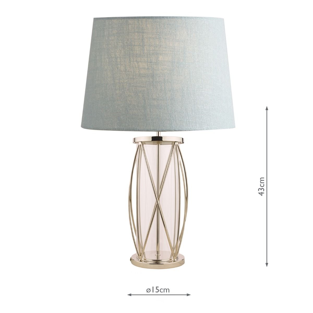 Laura Ashley Beckworth Large Table Lamp Polished Nickel Glass Base Only