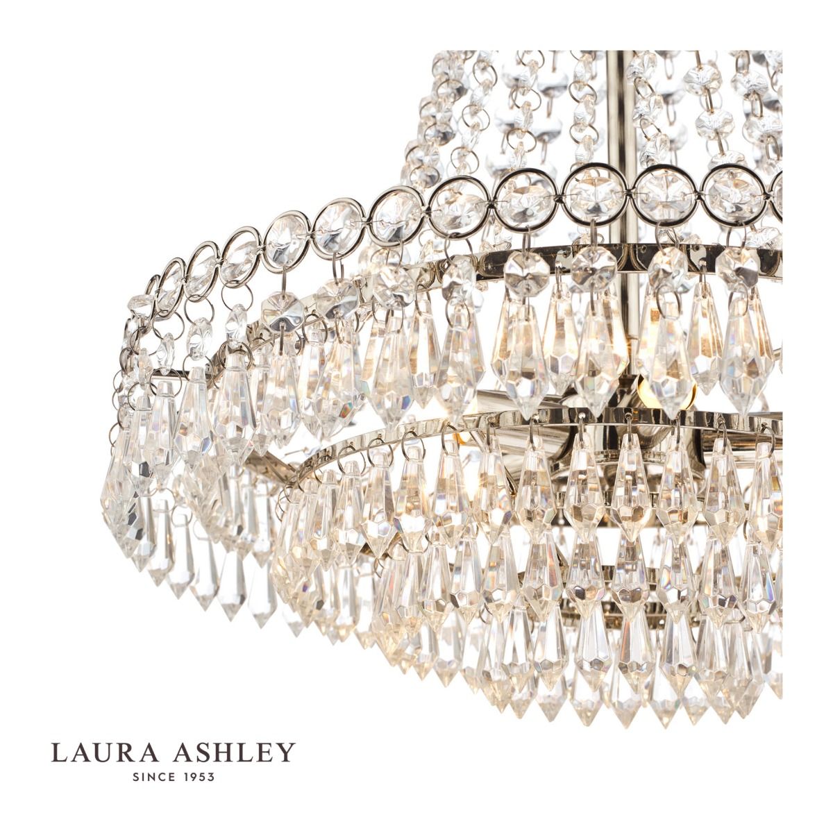 Laura Ashley Enid 5lt Chandelier Polished Nickel & Cut Glass