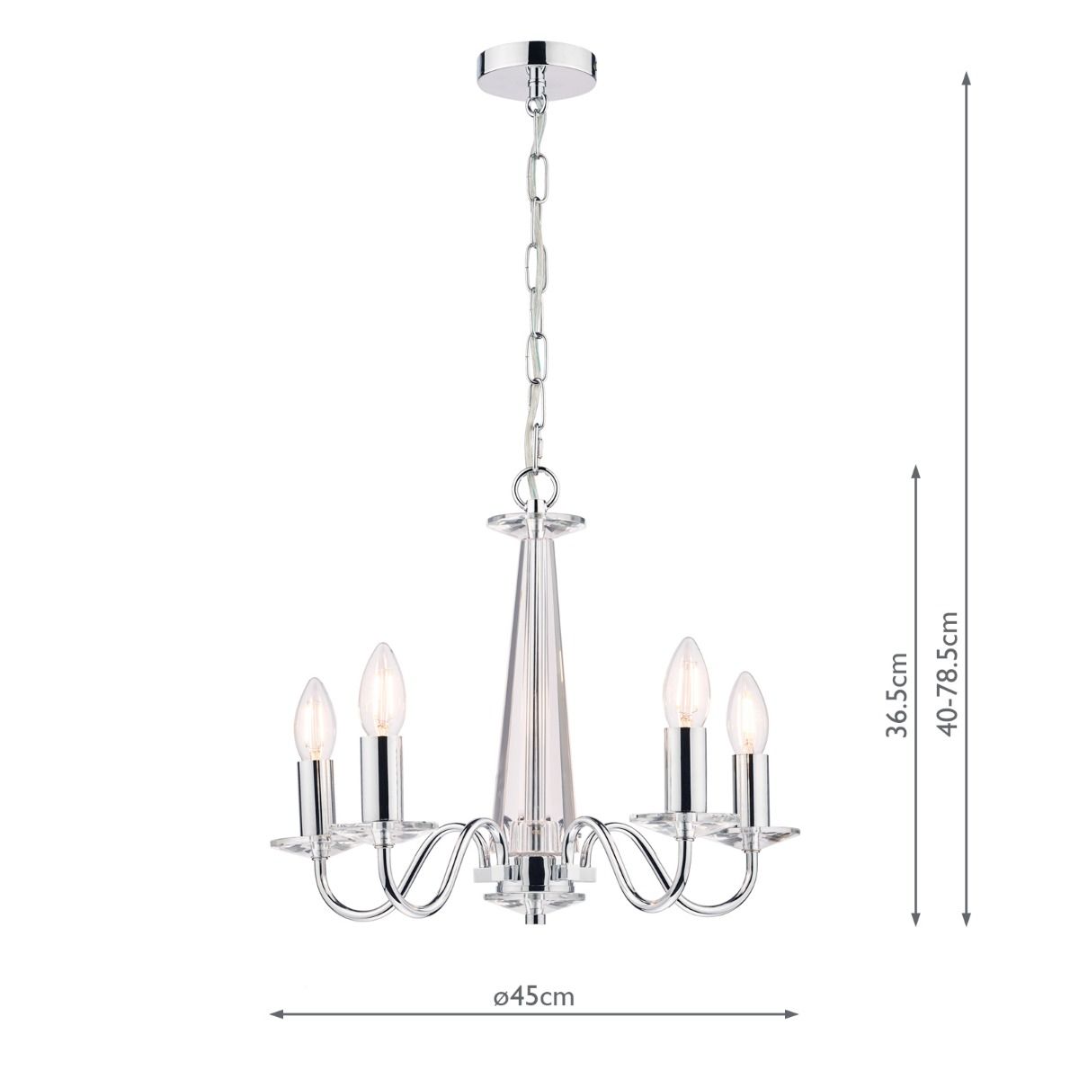 Laura Ashley Blake 5lt Chandelier Cut Glass & Polished Chrome