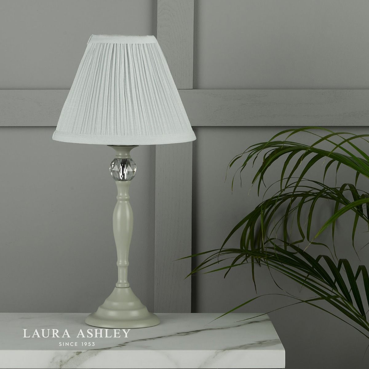 Laura Ashley Ellis Table Lamp Grey With Grey Shade
