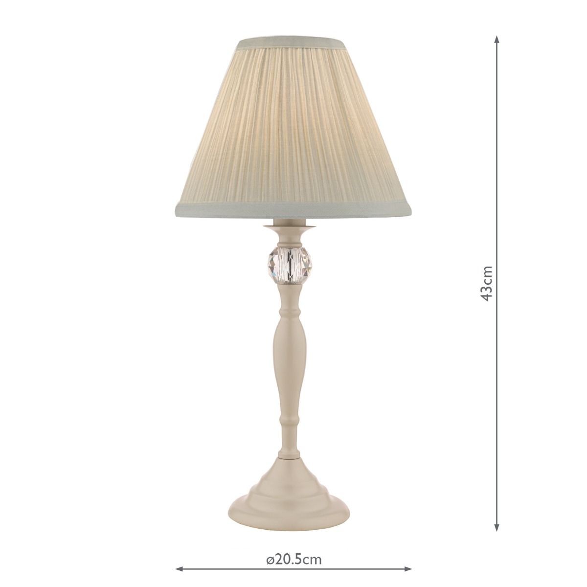Laura Ashley Ellis Table Lamp Grey With Grey Shade