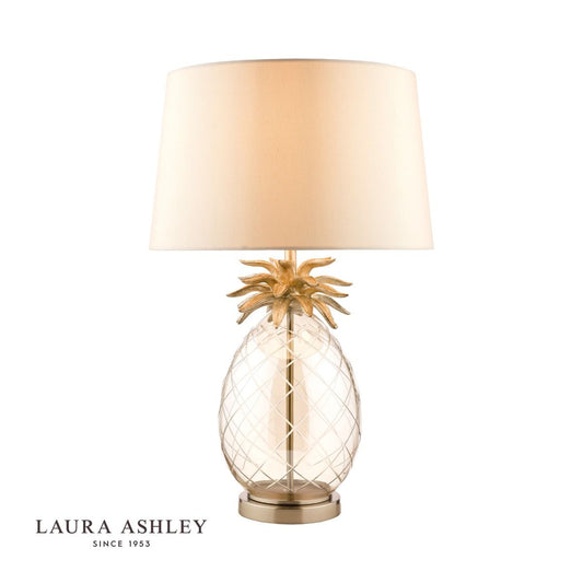 Laura Ashley Pineapple Large Table Lamp Champagne Cut Glass With Shade
