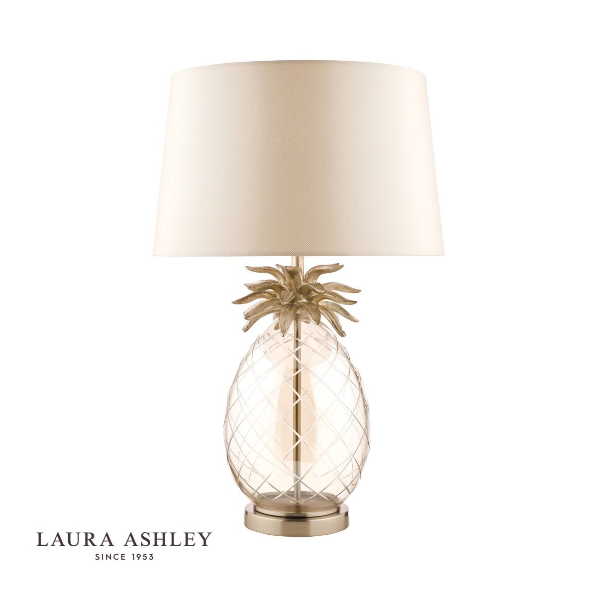 Laura Ashley Pineapple Large Table Lamp Champagne Cut Glass With Shade