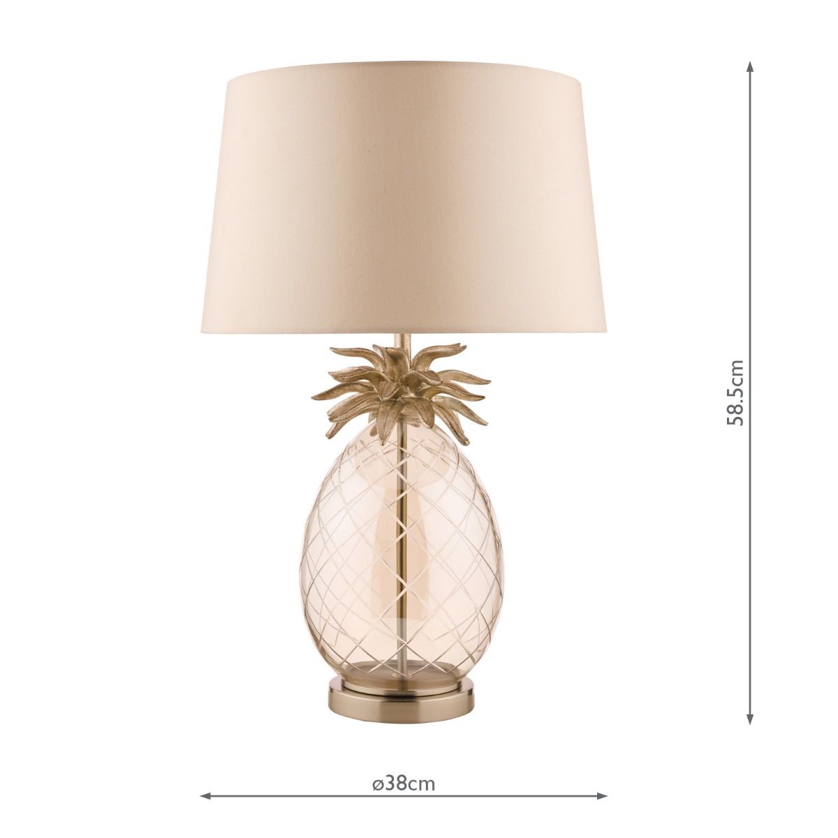 Laura Ashley Pineapple Large Table Lamp Champagne Cut Glass With Shade