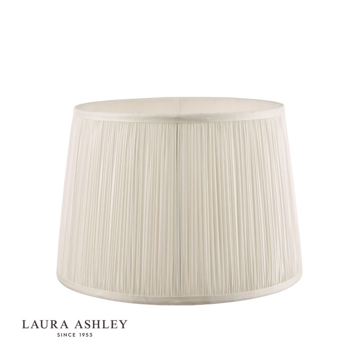 Laura Ashley Hemsley Pleated Silk Empire Drum Shade Cream 25cm/10 inch