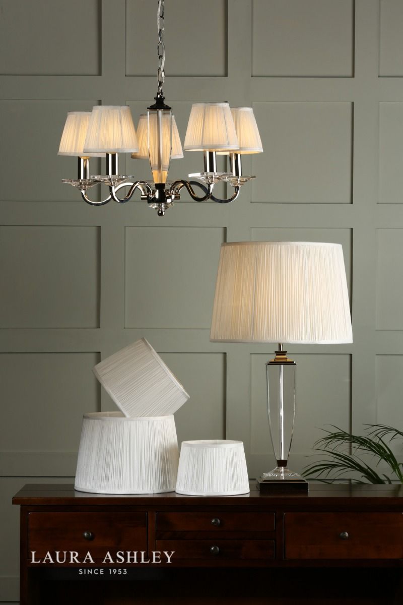 Laura Ashley Hemsley Pleated Silk Empire Drum Shade Cream 25cm/10 inch