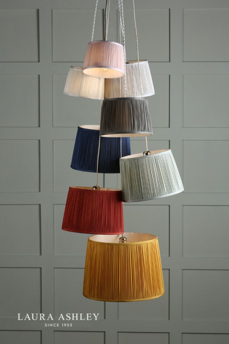 Laura Ashley Hemsley Pleated Silk Empire Drum Shade Cream 20cm/8 inch