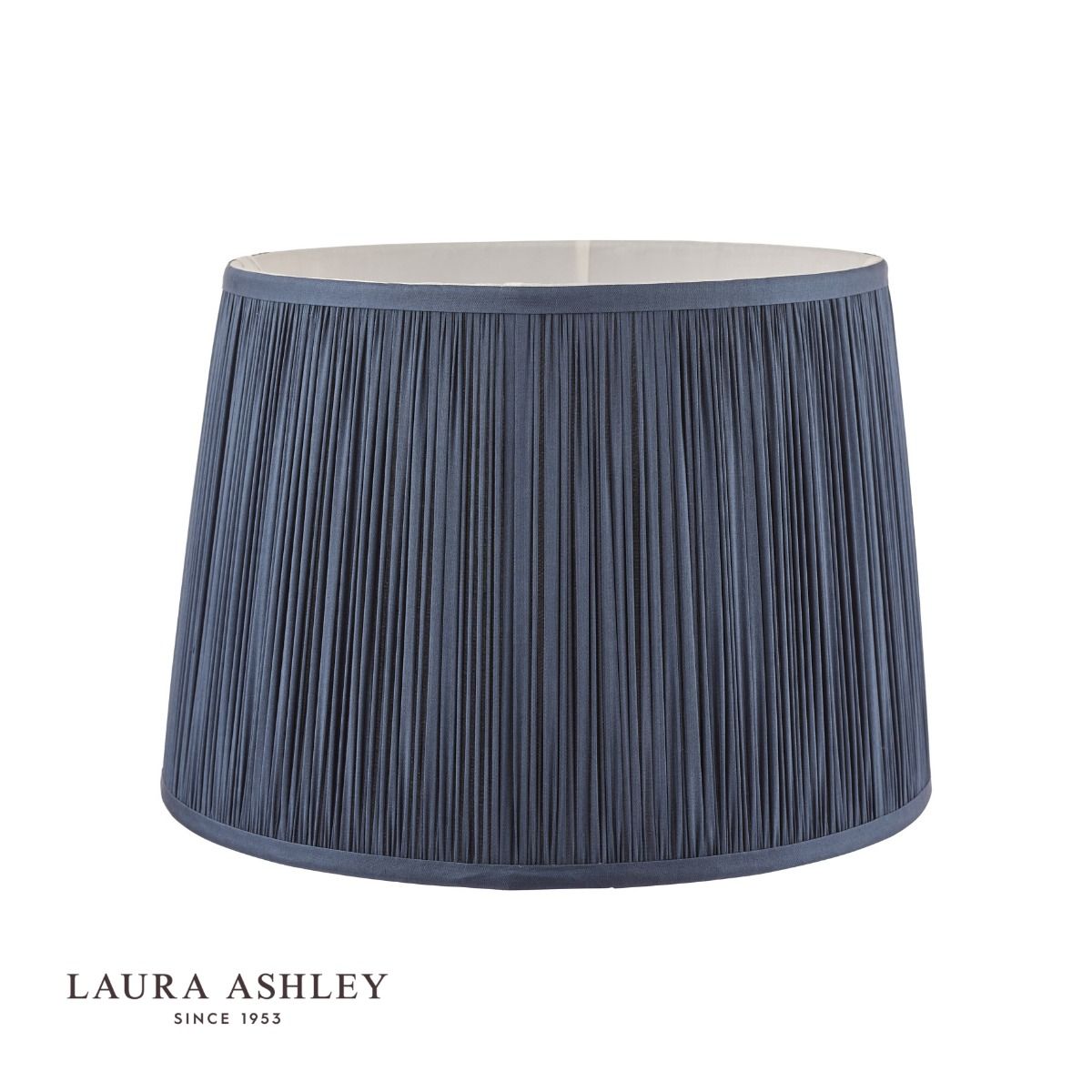 Laura Ashley Hemsley Pleated Silk Empire Drum Shade Midnight Blue 25cm/10 inch