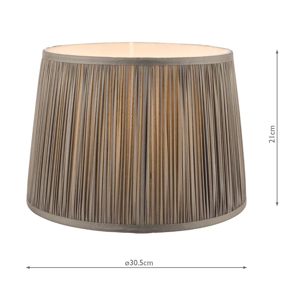 Laura Ashley Hemsley Pleated Silk Empire Drum Shade Grey 30cm/12 inch