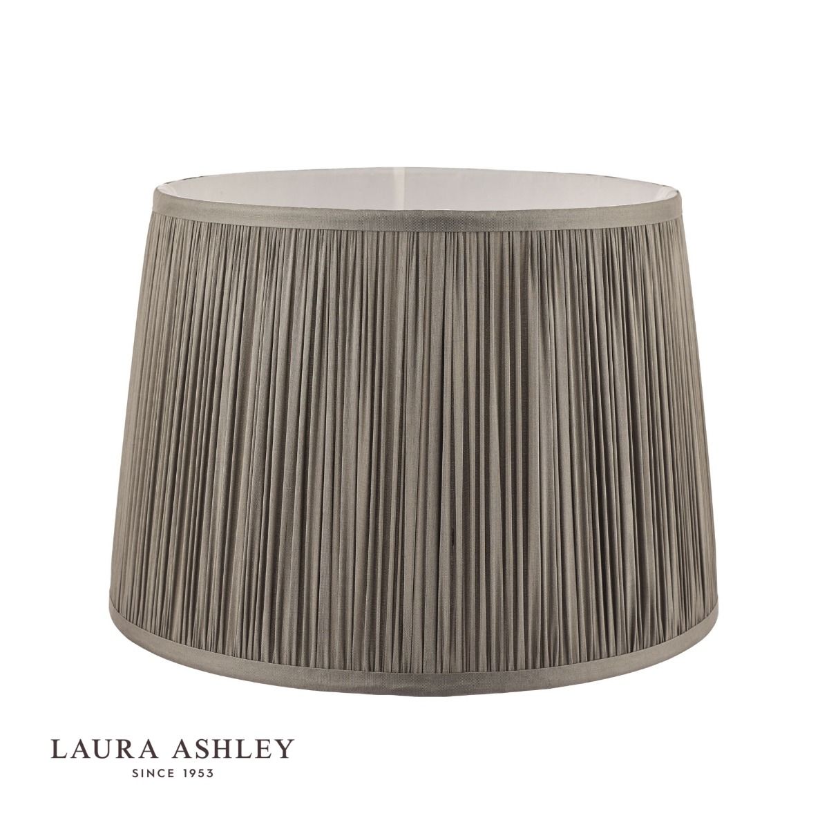 Laura Ashley Hemsley Pleated Silk Empire Drum Shade Grey 20cm/8 inch